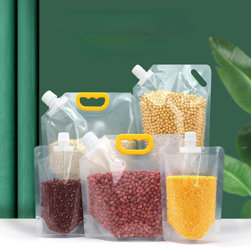 

Grains Storage Packaging Bag Cereals Moisture Insect Proof Sealed Bag Thickened Portable Food Rice Bean Container Nozzle Bag