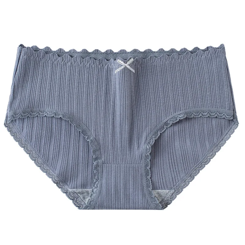Купи Women's Cotton Underwear Sexy Lace Panties Fashion Solid Color Bow Briefs Mid Waist Seamless Comfort Underpants Female Lingerie за 119 рублей в магазине AliExpress