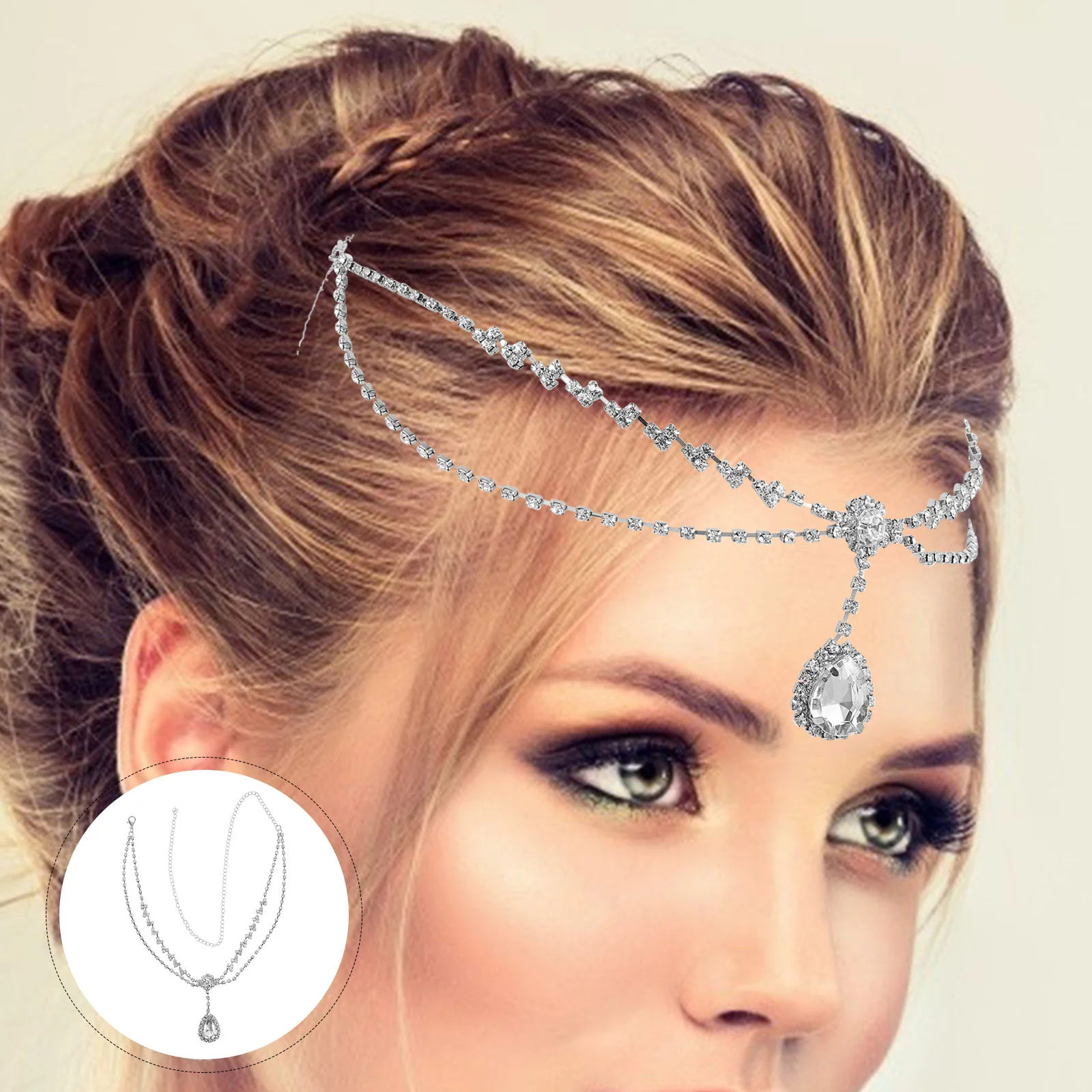 

Chain Head Bridal Hair Forehead Wedding Headband Headpiece Jewelry Bohemian Tiara Accessories Decorindianelegant Beautiful