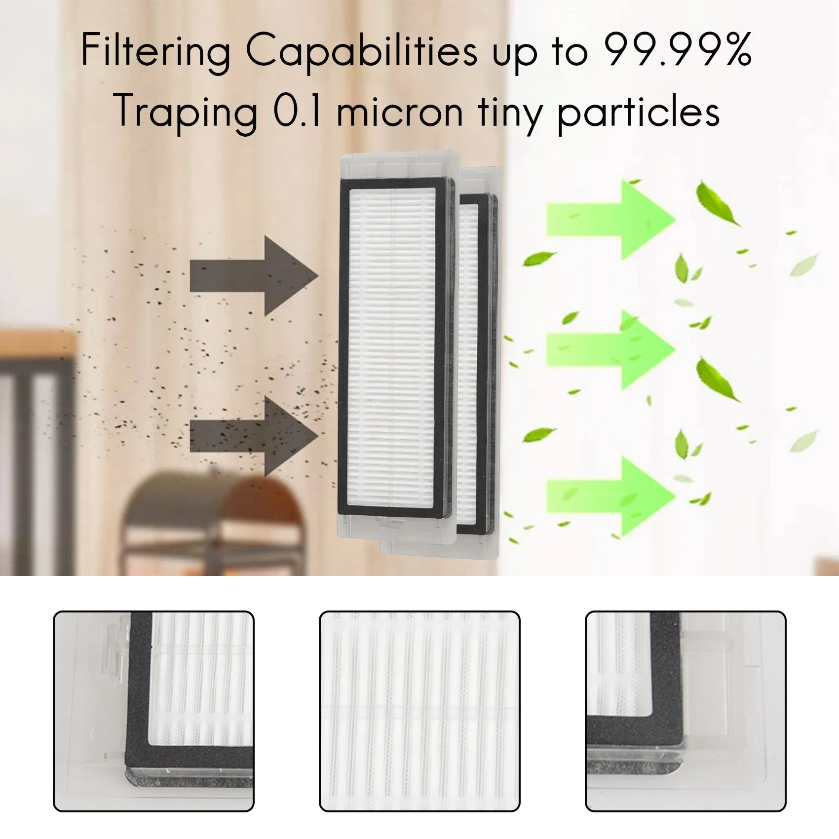 Запчасти для робота-пылесоса Xiaomi 2 Roborock S50 Mi 6 боковых щеток 4 Hepa-фильтра и главных