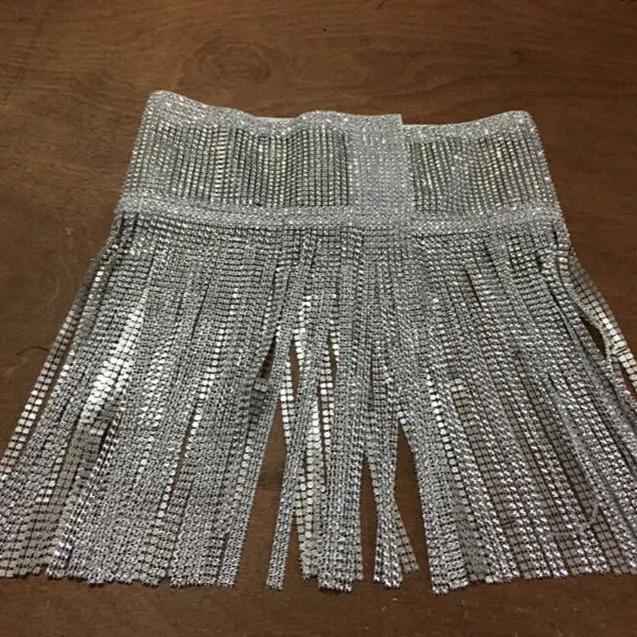 

Glitter Rhinestone Long Tassel Jewel Skirts Crystal Diamonds Fringe Sexy Women Summer Beach Bikini Tassel Waist Chain