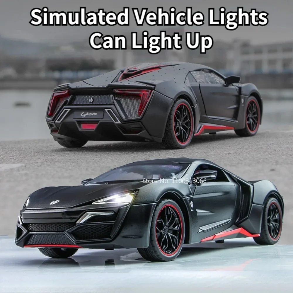 1:24 масштаб Lykan Hypersport модель спортивного автомобиля игрушки из сплава литой под