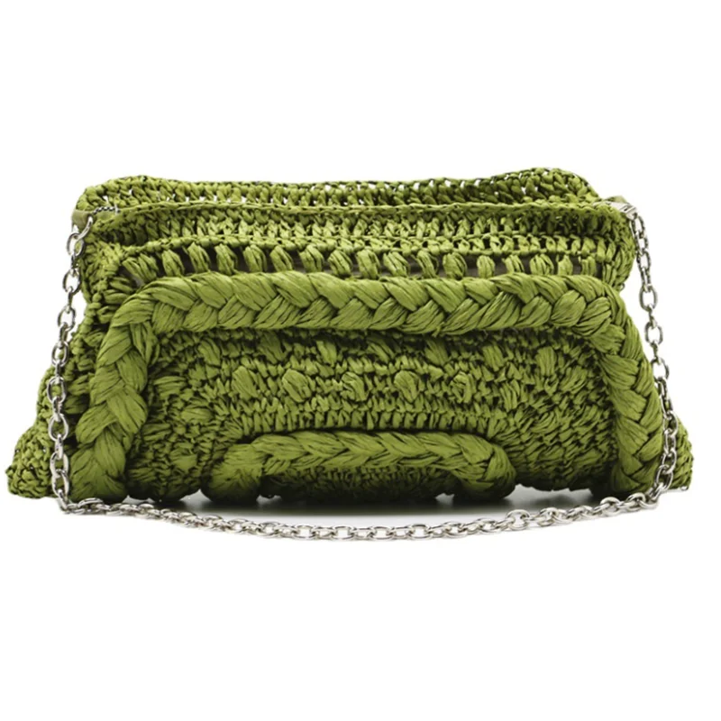 New hand-woven bag 2022 new style straw simple women's shoulder |
