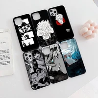 jujutsu kaisen phone case black color for iphone 13 12 11 x xr xs pro max mini 6 6s 7 8 plus se