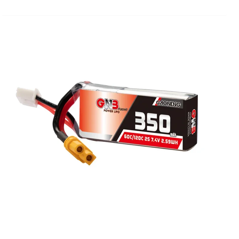 Фото 1-10 шт. GNB Gaoneng 2S 350 мАч 7,4 В 60C/120C Lipo аккумулятор XT30 или разъем PH2.0 для BETAFPV Beta75X Tiny Whoop Drones Small Car №4