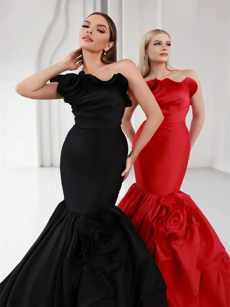 Женское атласное вечернее платье с одним открытым плечом без рукавов на молнии