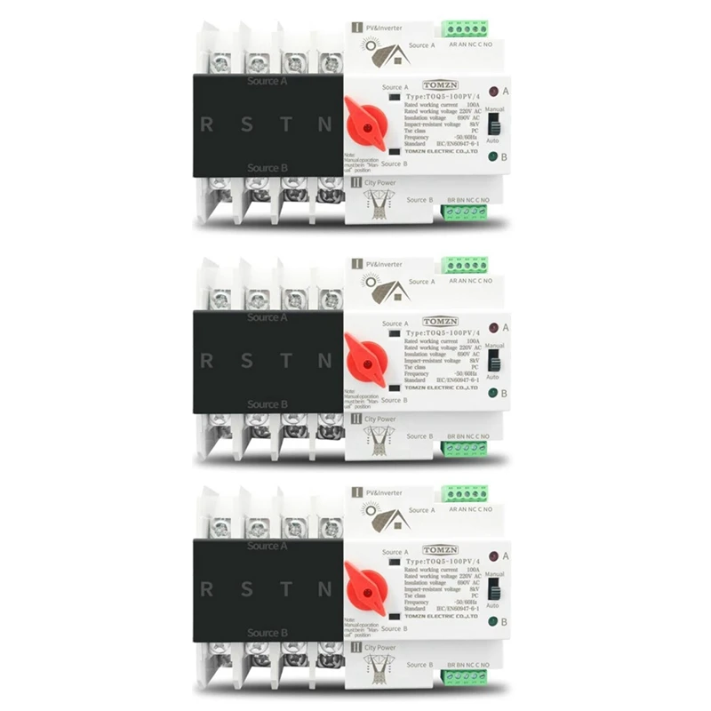 

JFBL Hot 3X Din Rail 4P ATS Dual Power автоматический переключатель, электрические переключатели непрерывного питания 63 А