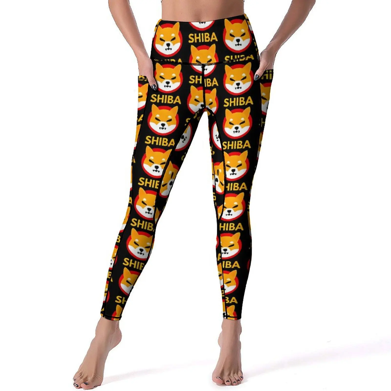 Леггинсы Shiba Coin с криптовалютой сексуальные штаны для йоги в тренажерном зале