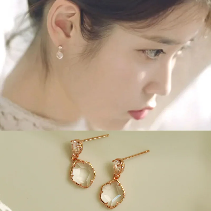 

925silver vocal concert DEL LUNA Hotel IU Korean dramas TV Eardrop For Women Earrings pendientes brincos ornament
