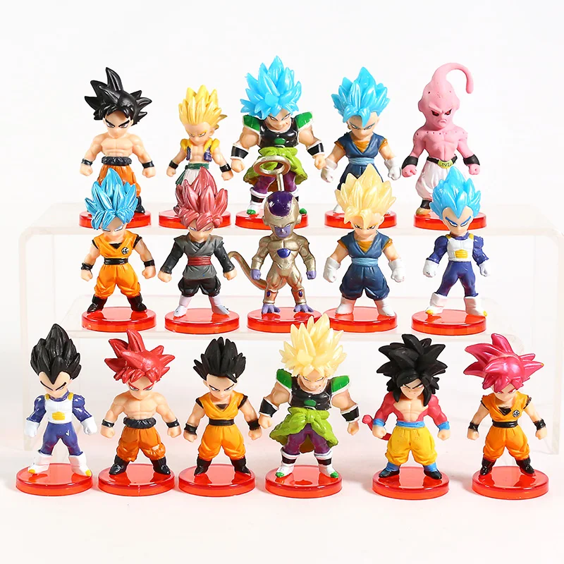 Dragon Ball Z Super Saiyan Son Goku Gohan Vegeta Gogeta Piccolo Majin Buu Cell Q Version Figures Toys Dolls Set |
