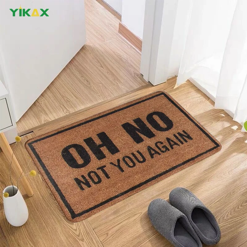 

Funny Entrance Doormat Area Rug Carpet Oh No Not You Again Welcome Bath Mats Non-Slip Flannel Household Kitchen Goods Home Decor