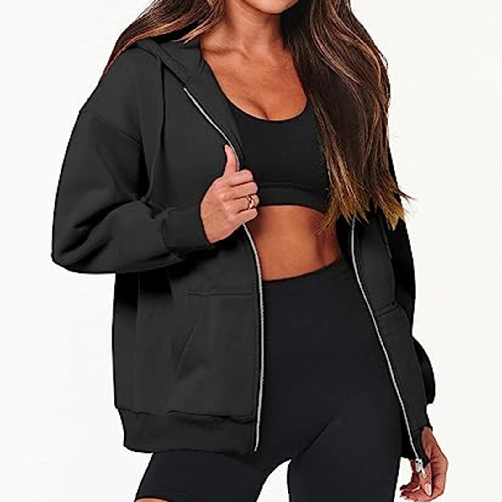 

Женская летняя однотонная куртка с карманами, Асимметричный свободный крой, повседневный наряд в стиле Y2K с Боковым Разрезом