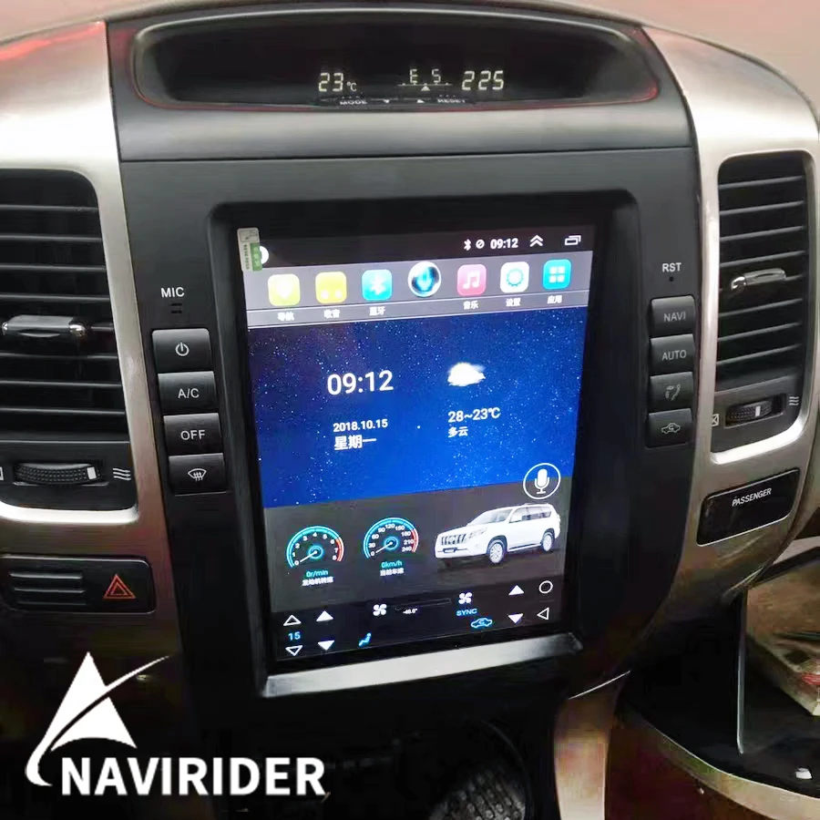 10 4-дюймовый вертикальный экран Android 14 для Lexus GX470 Toyota Prado Lc120 2002-2009 GPS Carplay