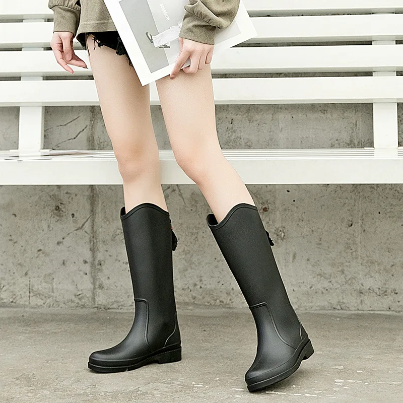 Pofulove Водонепроницаемые сапоги от дождя для девочек женской работы Обувь Не скользящие Анти скип Вода розовый Ботасы ПВХ Размер 36-40 Мода на.