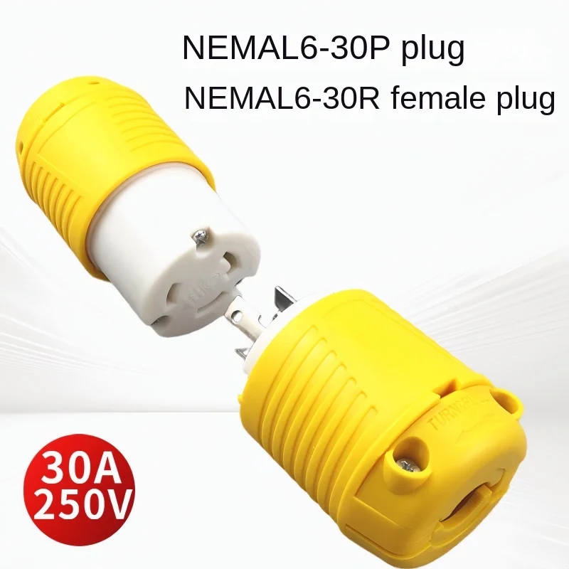 

30 A 250V NEMA L6-30P L6-30R мужской Штекерный разъем, Заземление 7500 Вт класс генератора ETL