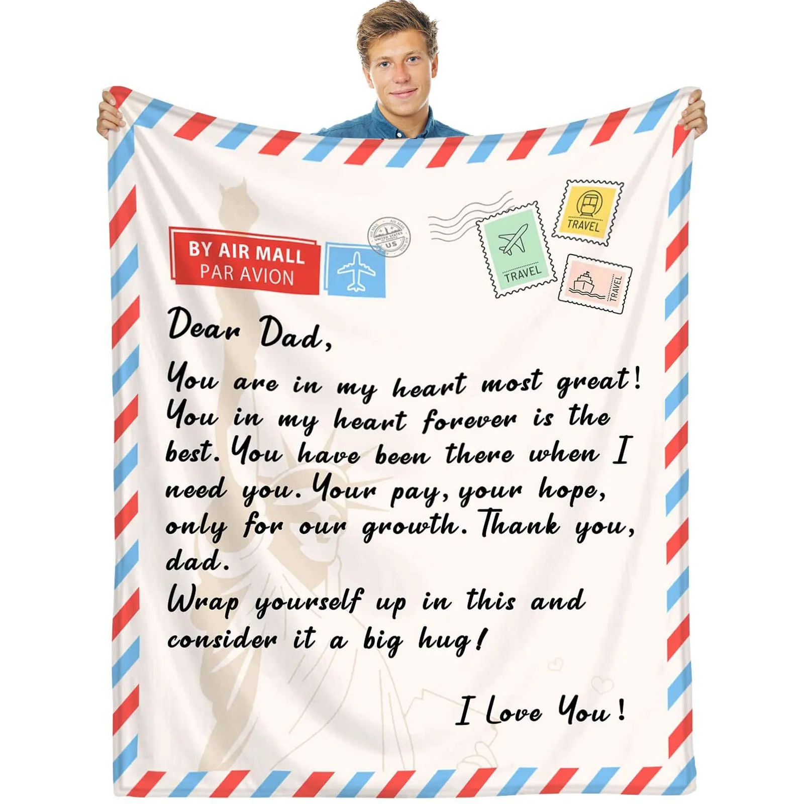 

Flannel Envelope Blankets For Sofas And Beds h Fluffy Soft Flannel Blankets And Letters To Dad Calf Blankets for Winter