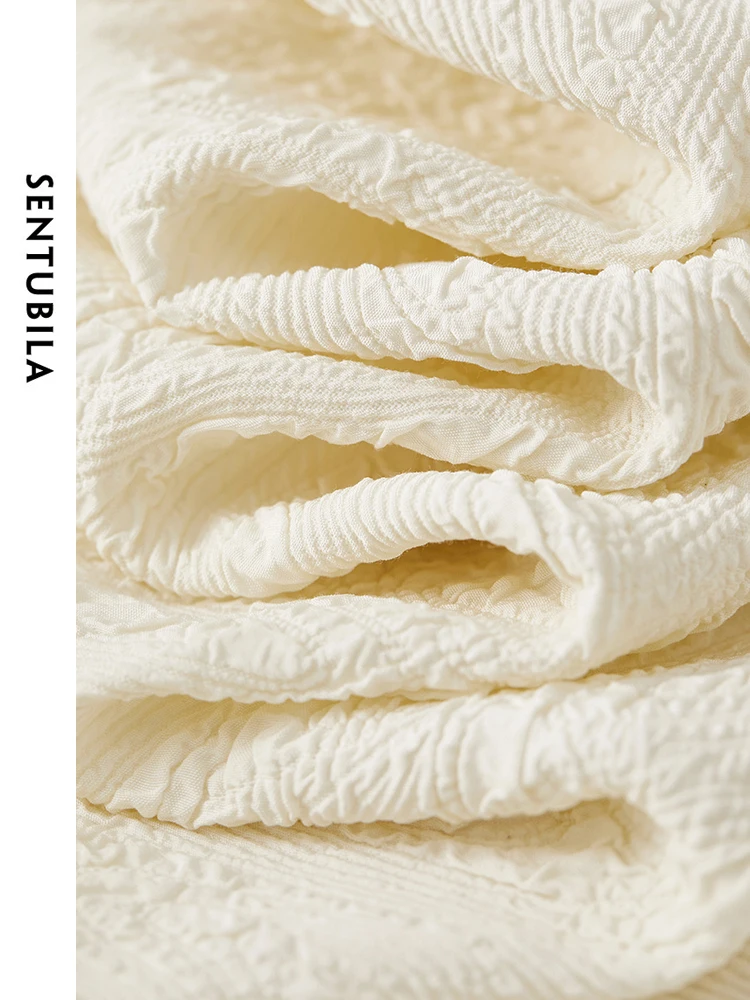 Женская жаккардовая укороченная шифоновая блузка SENTUBILA 142V54973 в китайском стиле