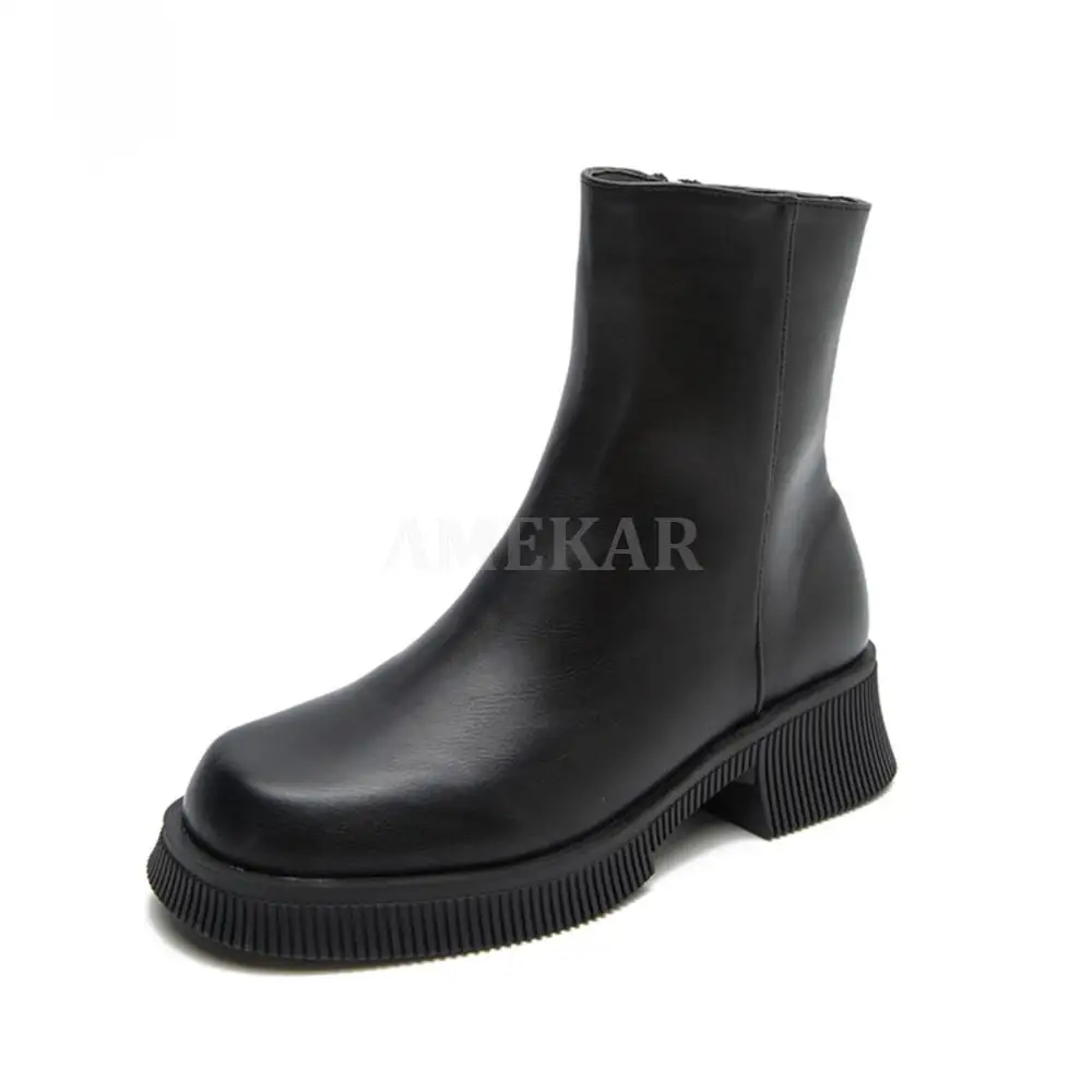 

women's Casual Flat Hot Selling Fashion Comfortable Shoes Winter women's Latest Ankle Short Boots Black Pu women's Boots