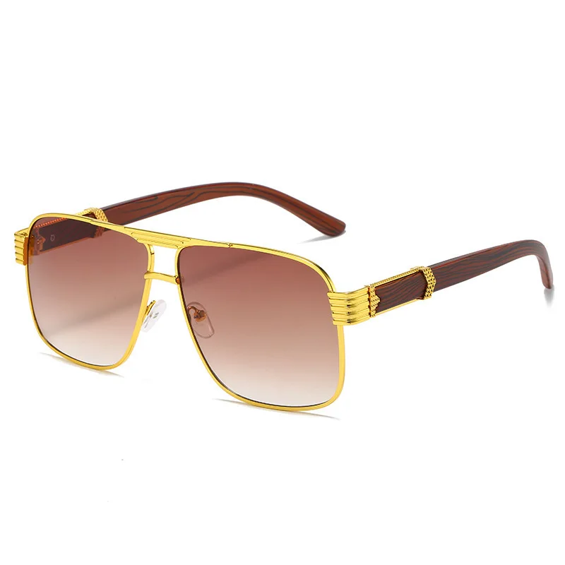 

Oversized Retro Square Wood Printing Sunglasses For Men Brand Designer Vintage Wooden Sun Protection Shades Sun Glasses