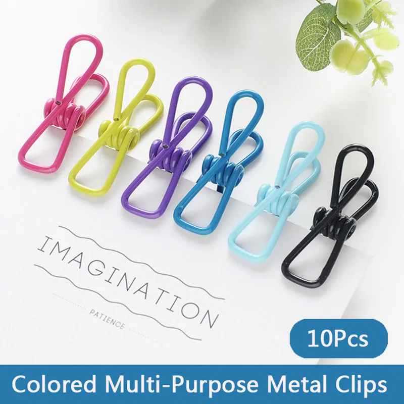 

Multi-Purpose Metal Clips For Food Bags, Chips Bag, Clothes，Books Household Clamps Clothespin Clothes Pegs,10Pcs 2Inch Bag Clips