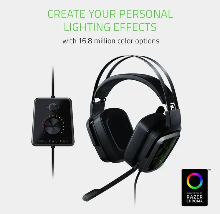 Фото Игровая гарнитура Razer Tiamat 7.1 V2 с RGB-подсветкой и микрофоном, проводная №2