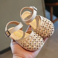 summer beach shoes for girls woven hollow sandals fashion flat casual home footwear soft breathable toe capped sandals