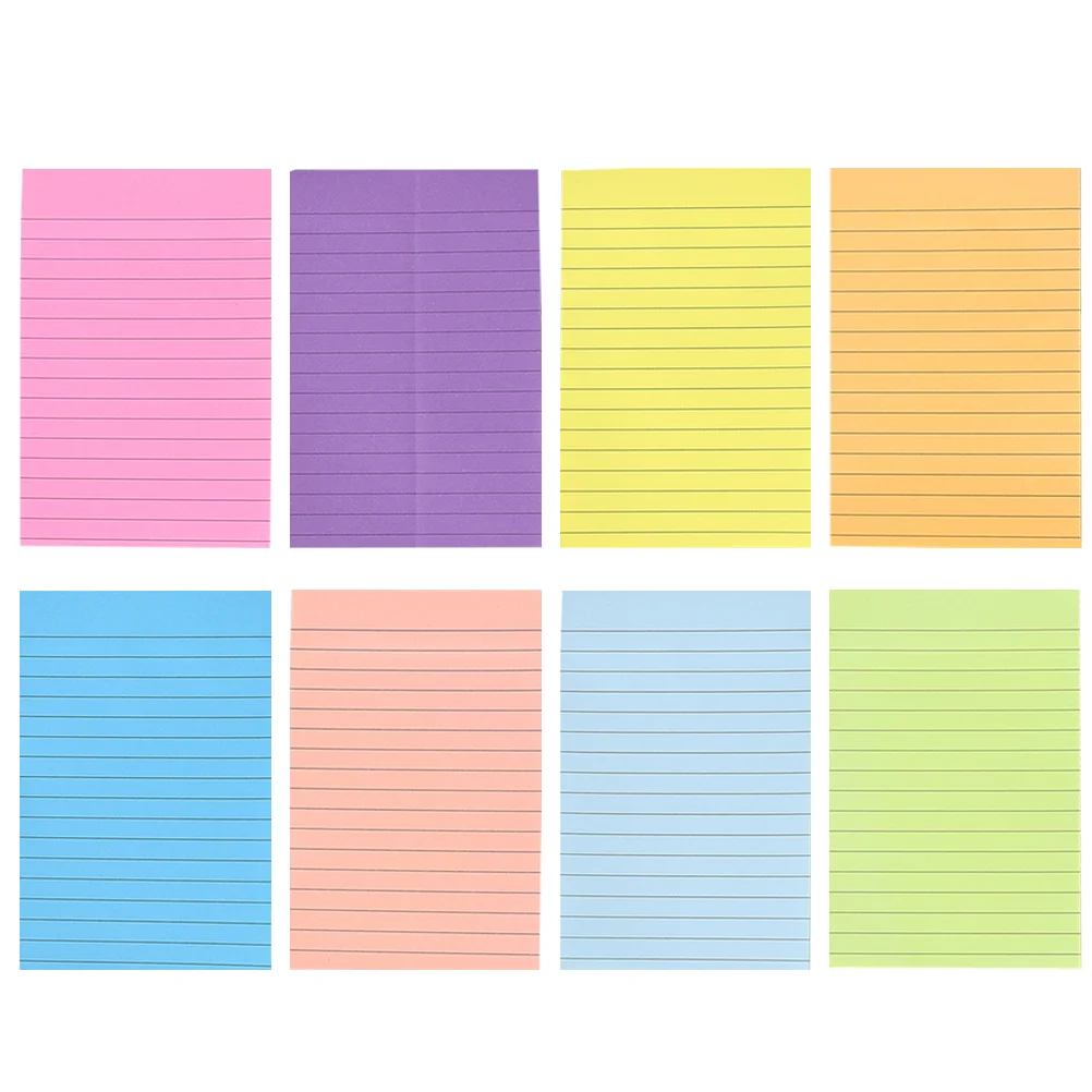 

8 Books Coloured Stickers Flash Cards Index Note Self-stick Notepads Multifunction Sticky Notes Adhesive Memo Paper Cute Office