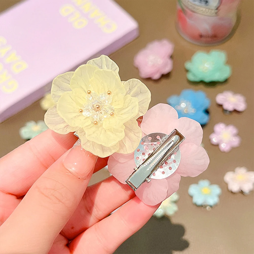 

6 Pcs/Set Children Cute Sweet Acrylic Flower Ornament Hair Clips Baby Girls Lovely Barrettes Hairpins Kids Hair Accessories