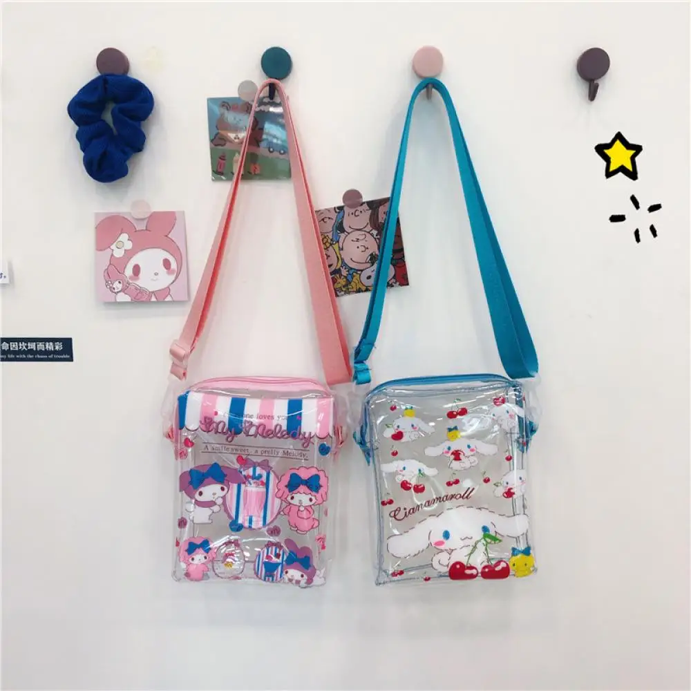 

Cartoon Anime Kawaii Cinnamorol Mymelody Cute Ins Transparent Jelly Waterproof Messenger Bag Shoulder Bag Birthday Gift