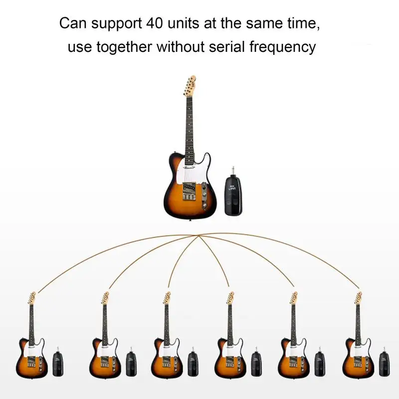 Wireless Guitar System Instrument Transmitter Receiver System Anti-interference Rechargeable Wireless UHF Technology For Guitars images - 6