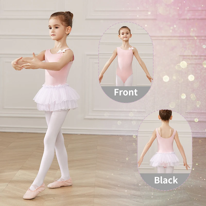 RUYBOZRY Ballet Leotard Dance Costume Gymnastics Cotton Kids Bodysuit Dance Outfit For Girls Dancewear Leotards Ballet Camisole