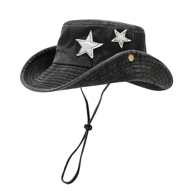Men Women 100% Cotton Stone-Washed Adjustable Bucket Caps Safari Booney Sun Hats Free Shipping