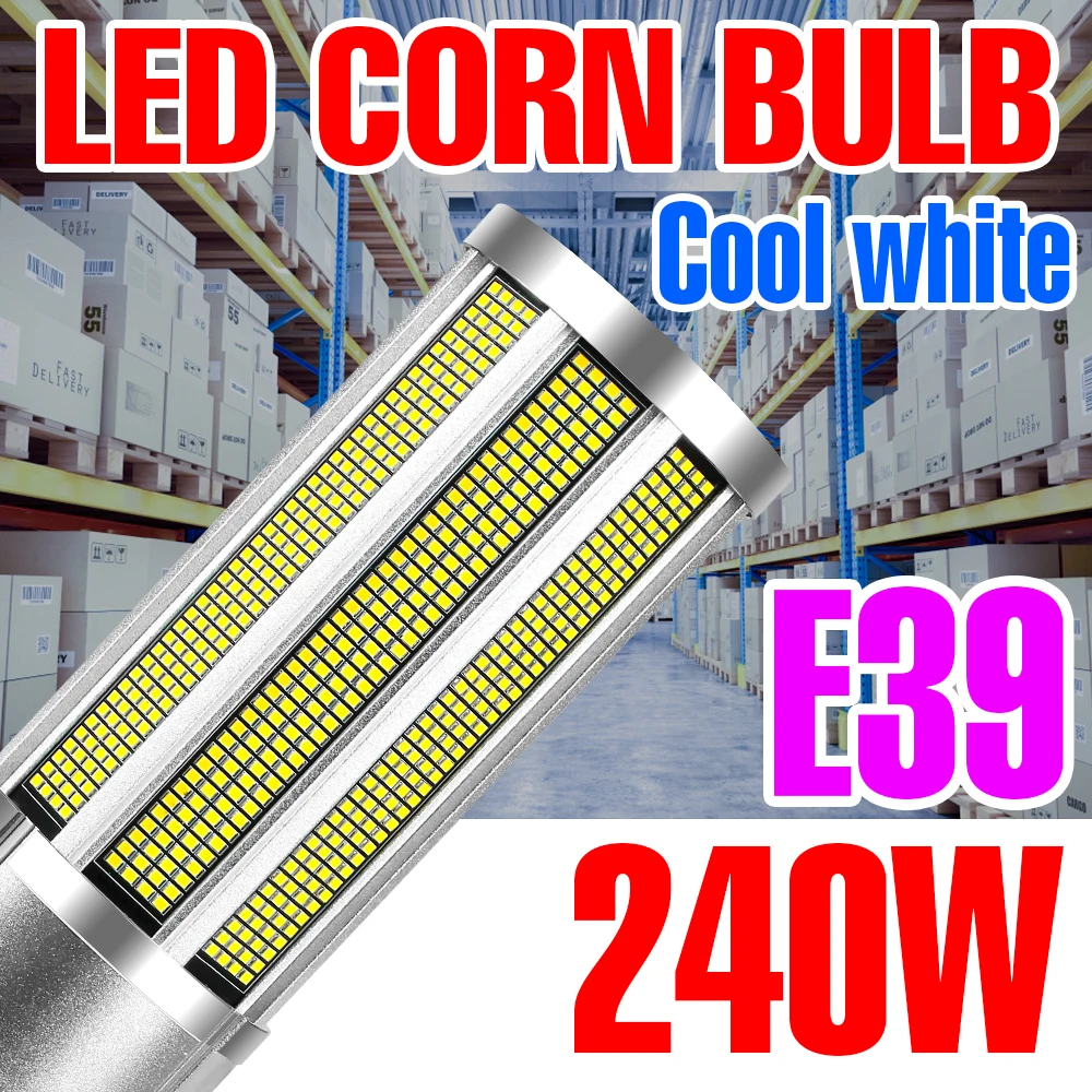 220V LED Light Bulb E39 Corn Lamp 110V Spotlights 150W 200W 240W Lampada LED Bombillas For Home High Power No Flicker Ampoule