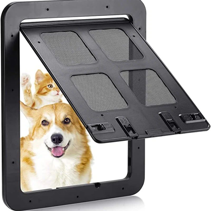 

Home Screen Door Lockable Door Pet Dog Gate Pet Fence Cat Dog Self-closing Screen Function Door Locking Sliding Screen Magnetic