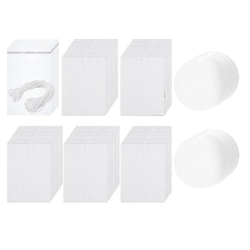 

100PCS Sublimation Air Freshener Sheets Felt Air Freshener Rectangle Fragrant Sheets With Rope For Car Decoration Durable White