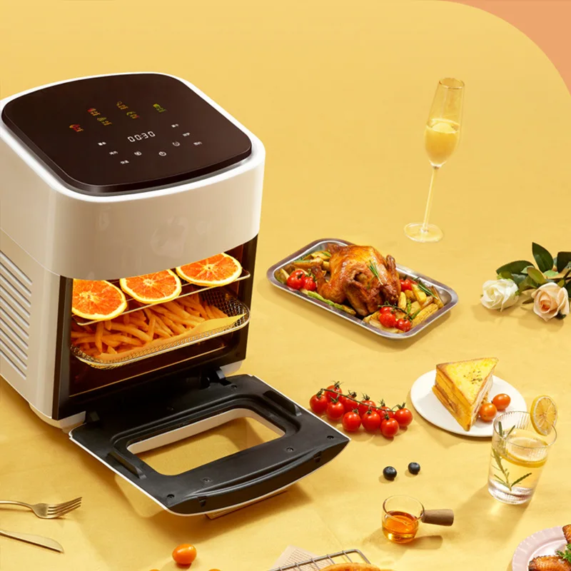 

Large-capacity 15L Baking Air Fryer 110V-220V LED Touchscreen Airfryer Nonstick Basket Without Oil Home Cooking