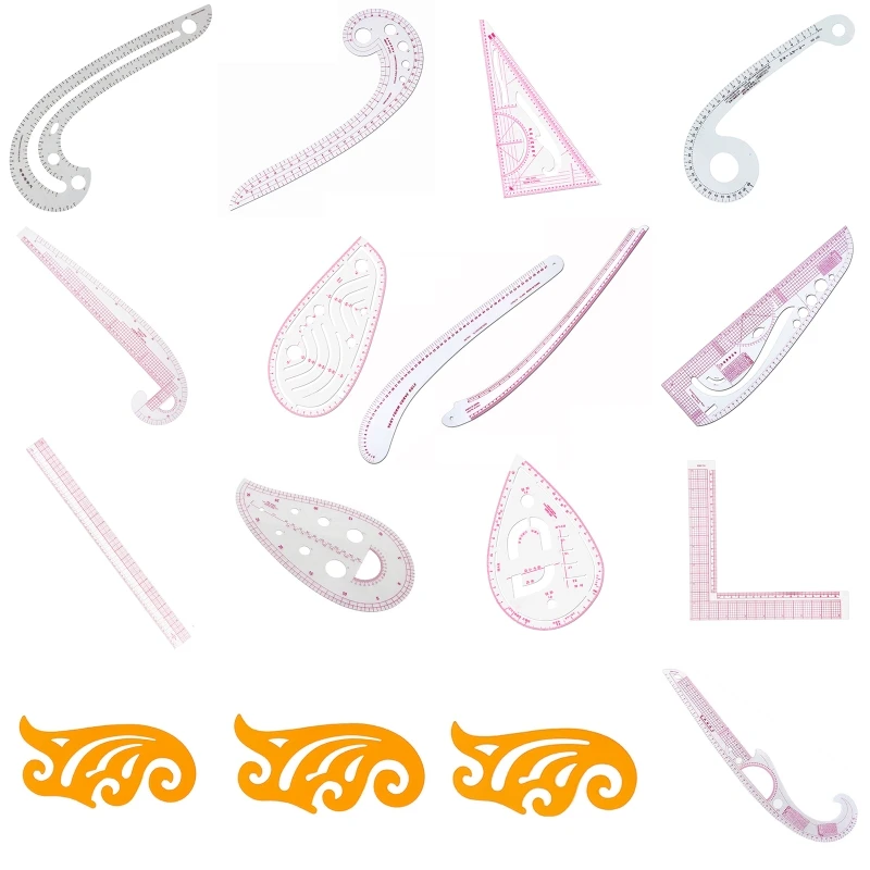

Multifunction Sewing Ruler Tailor Clear Plastic French Curve Ruler Fashion Pattern Design Ruler for Designing Patterns