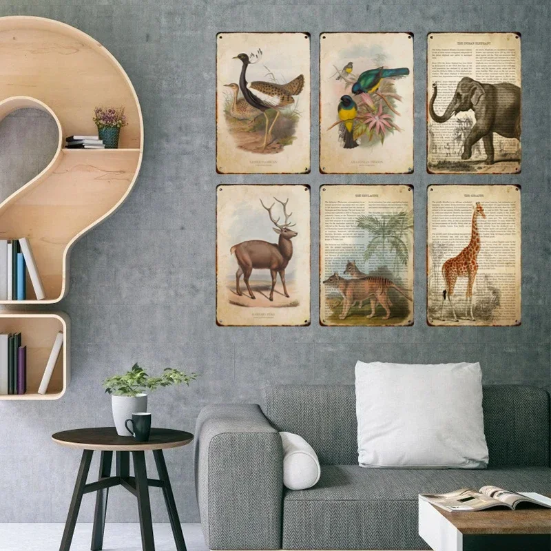 Металлический знак Ретро Дикая природа Белый медведь Кенгуру Деревенские