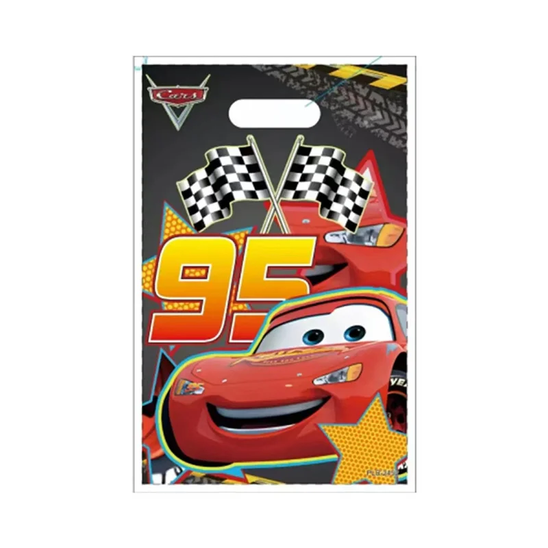 

10 шт./лот автомобили молния Маккуин сувениры для мальчиков день рождения конфеты-сюрприз одноразовые пластиковые украшения подарки сумка для рожков