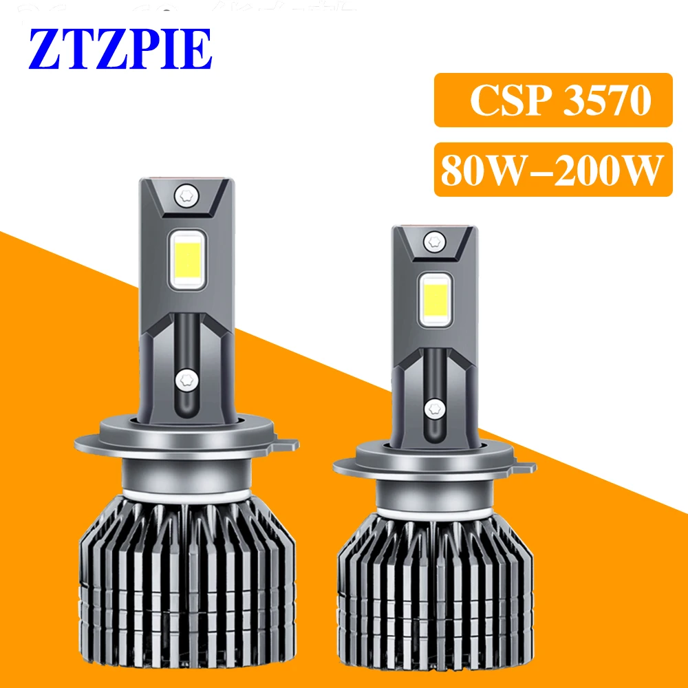 ZTZPIE 12/24 в 6000 К 200 Вт 60000LM H7 H4 H11 9005HB3 9006 HB4 H1 H3 9012 СВЕТОДИОДНАЯ головная светильник лампа автомобильный светильник Canbus налобный фонарь 3570 CSP