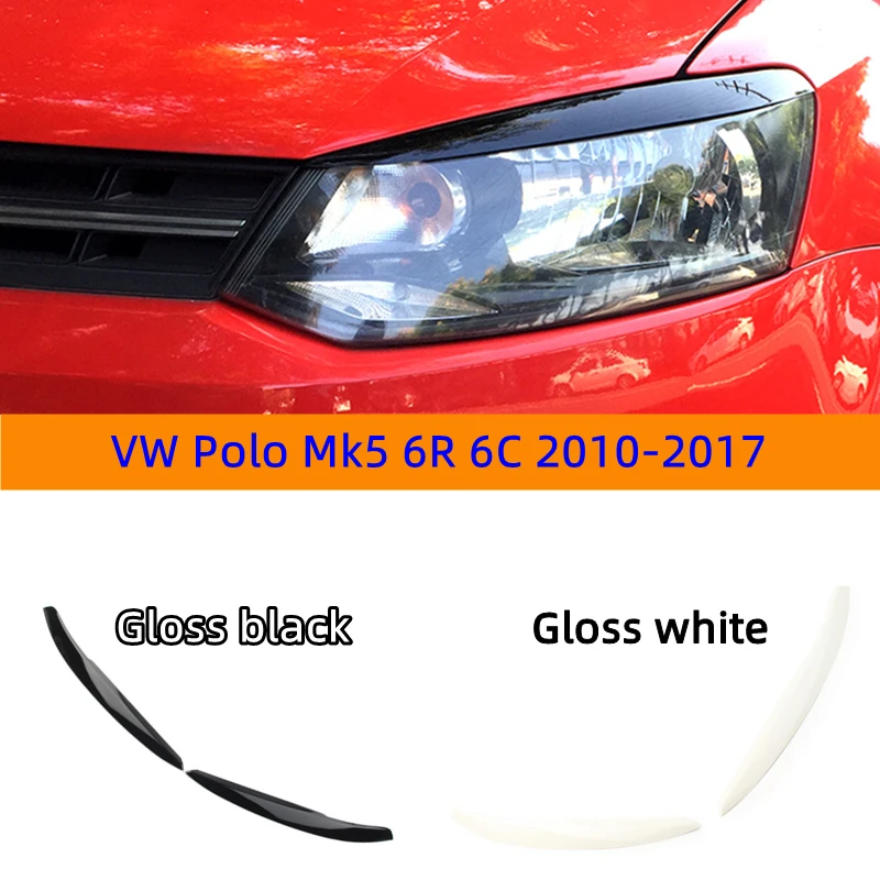 

For VW Polo Mk5 6R 6C 2010-2017 Car Headlight Lamp Eyebrow Decoration Car Sticker Decorative Cover Car Styling Modification