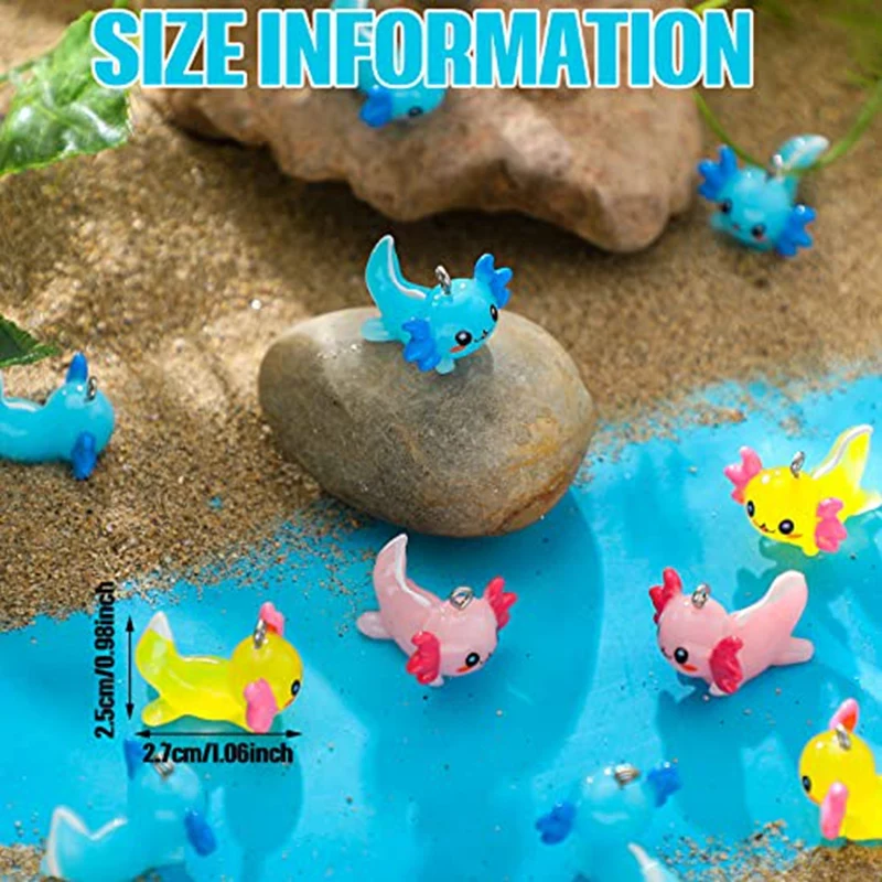 60 шт. миниатюрный морской аксолотль животное кулон орнамент крошечная фигурка