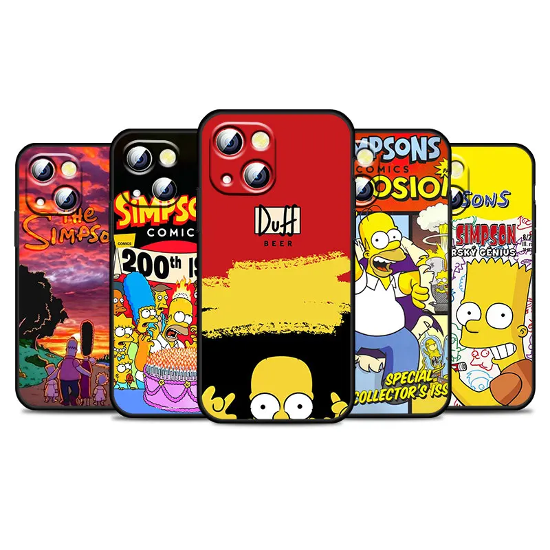 

Homer Jay Beer Simpson For Apple iPhone 13 12 11 Pro mini XS MAX XR X 7 8 6 5S Plus Silicone Soft Black Phone Case