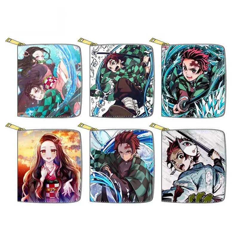 

Cartoon Demon Slayer Women Men Short Wallet PU Leather Small Coin Purse Credit Card Pouch For Girls Boys Portefeuille