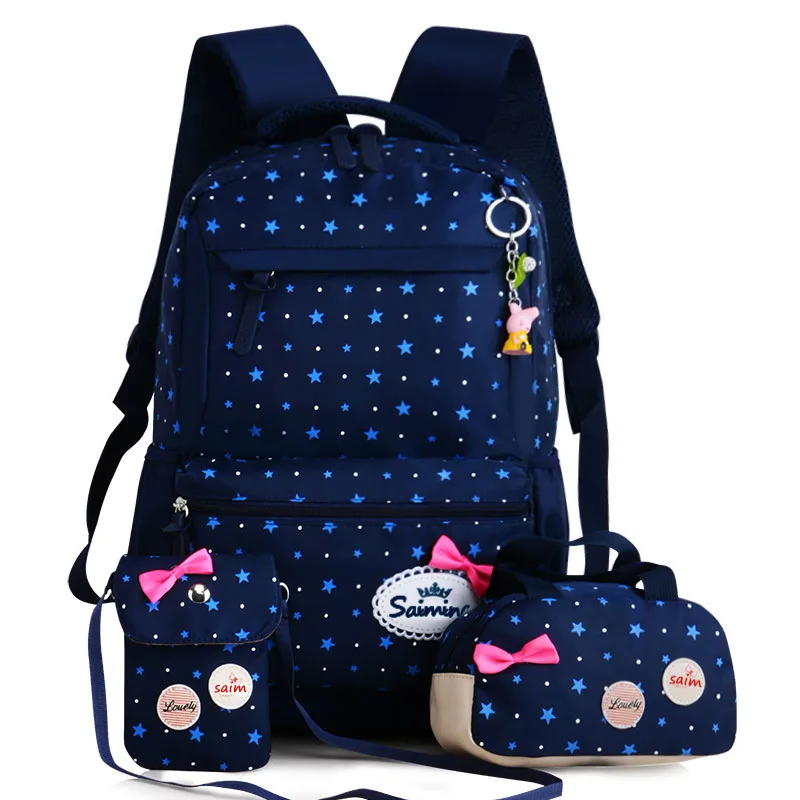 Star Printing Children School Bags For Girls Teenagers Backpacks 3 pcs /set Kids Orthopedics Schoolbag Backpack mochila infantil