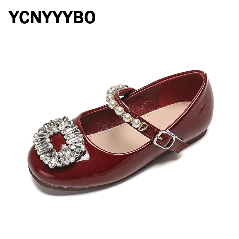 

Kids Princess Shoes Autumn New Baby Girls Brand Ballet Flats Children Rhinestone Red Shoes Toddler Dress Shoes Dance Mary Jane