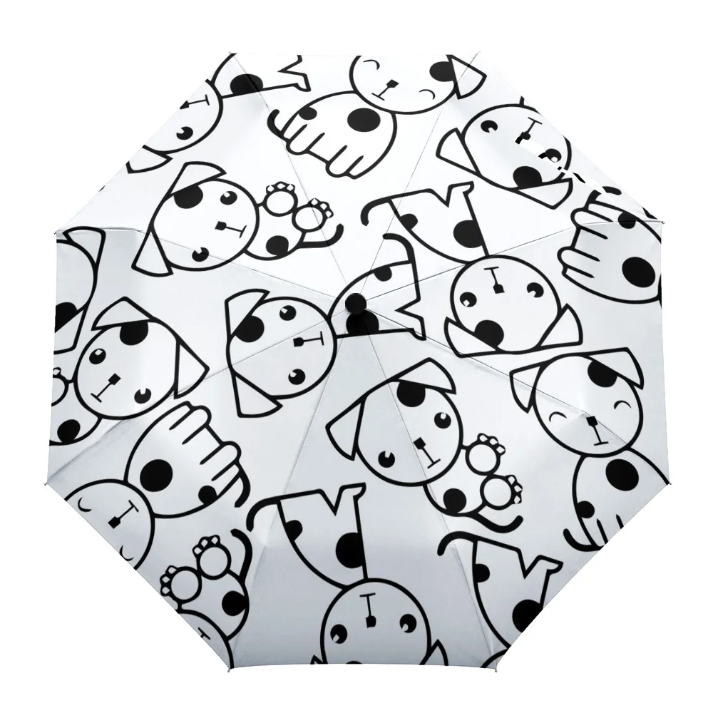 

Animal Black Polka Paw Cat Dog Windproof Umbrellas Travel Folding Umbrella for Female Male Eight Bone Automatic Printed Parasol