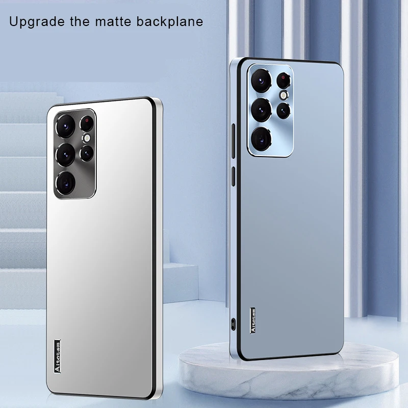 Ebesfous 360 Full Shockproof TPU Case For Samsung Galaxy S22 S21 Ultra Plus 5G Aluminum Metal Lens Armor Full Protection Cover