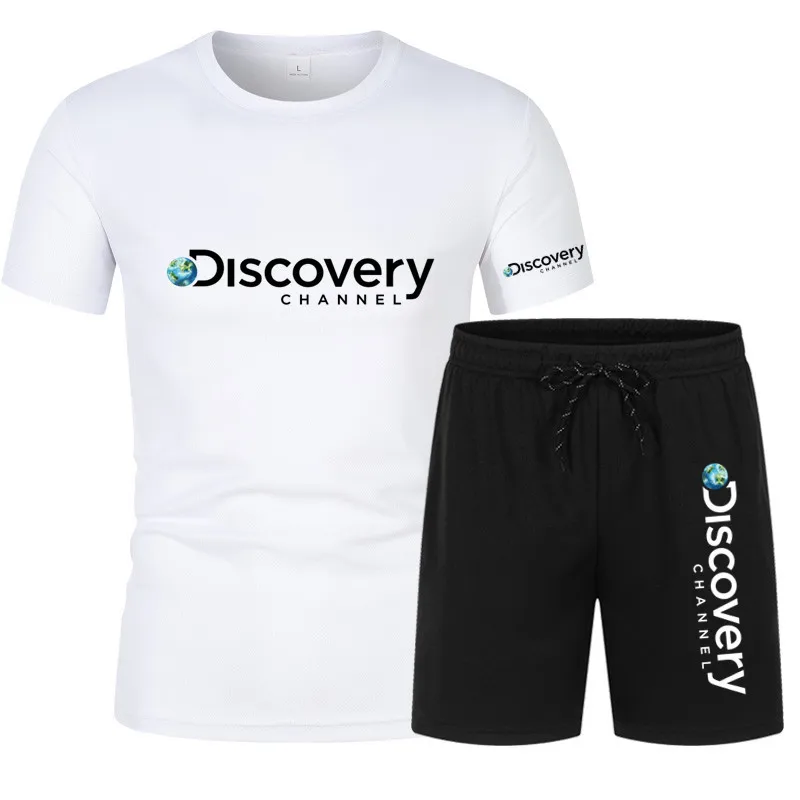 

2023 Summer Hot Men's T-shirt+Shorts Set Men's Sports Set Brand LOGO Print Leisure Fashion Polyester Short Sleeve T-shirt Set