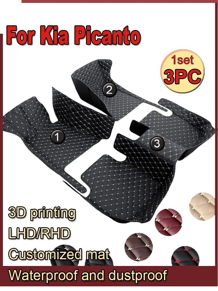 

Car Mats Floor For Kia Picanto Morning Grand Eko Taxi JA 2017~2022 Waterproof Leather Mat Car Mats Tapis Voiture Car Accessories